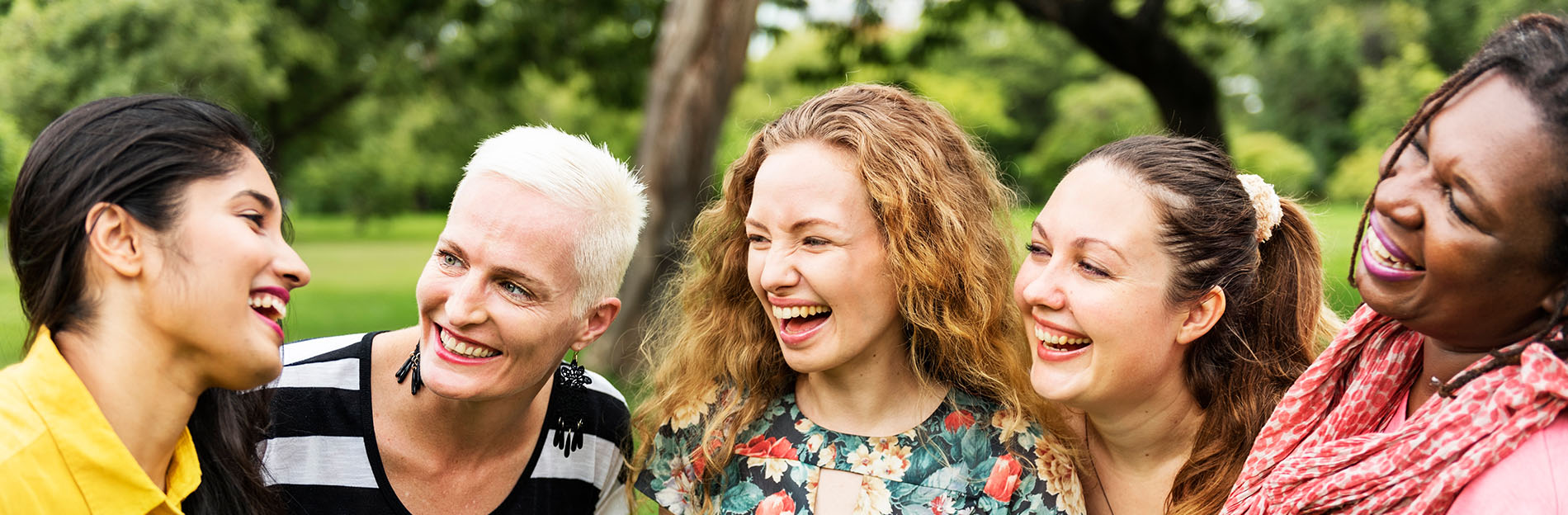 Women conversing and laughing